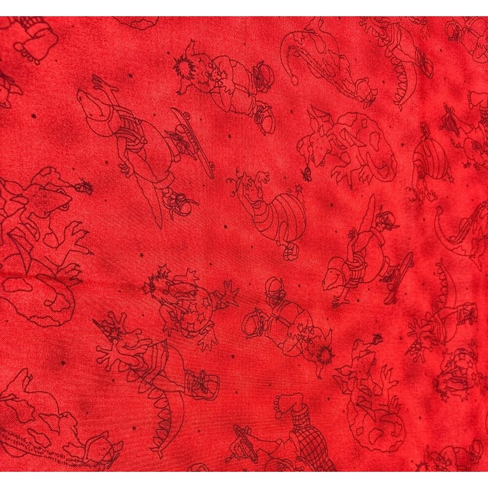 Lil Monsters Red Fabric by Barbara Tourtillotte for Clothworks 28"x44" Cartoon D